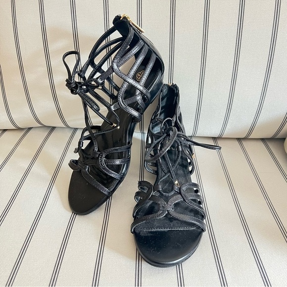 ISOLA Black Lace Up Sandals - Picture 1 of 5